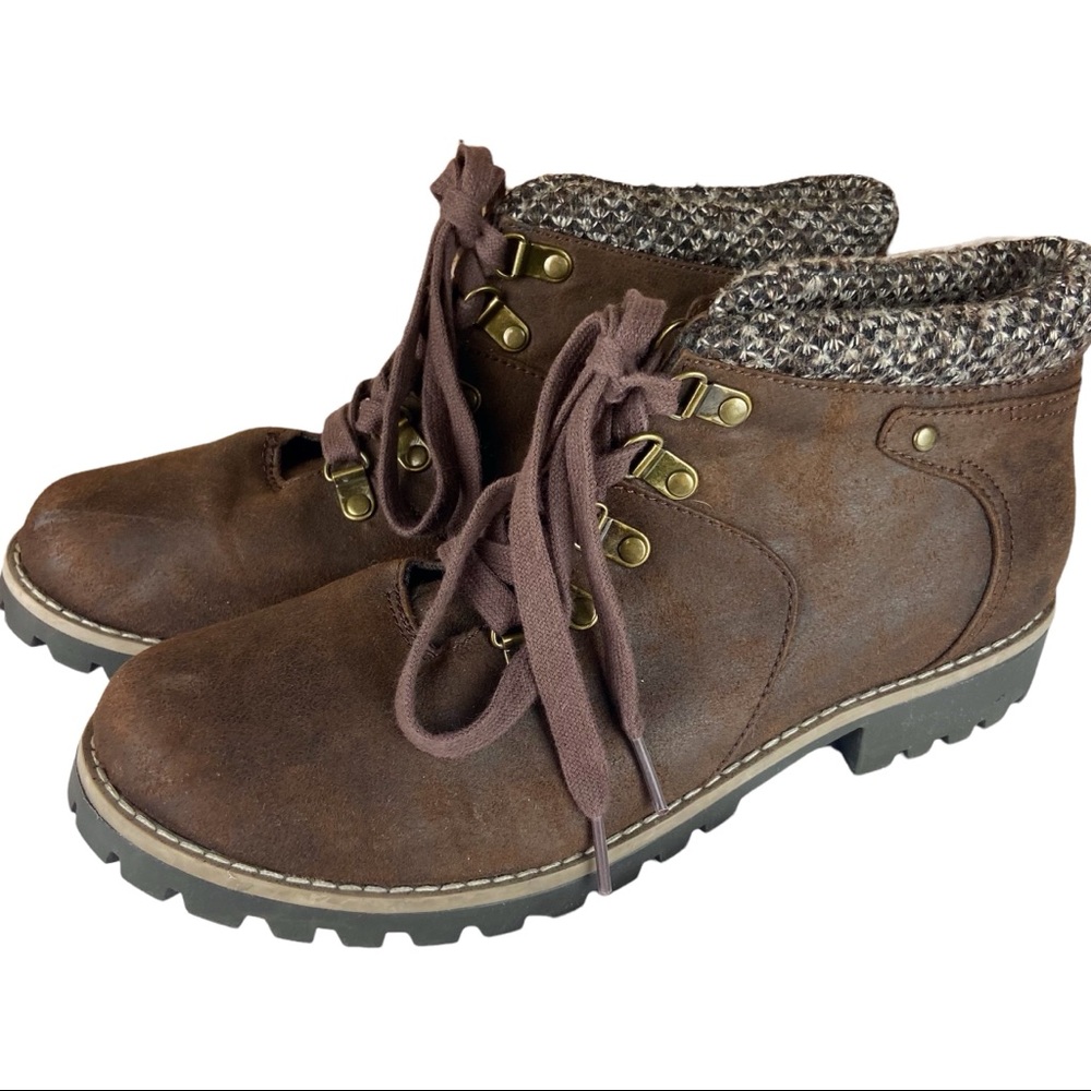 Route 66 Boots Combat Ankle Brown Lace Up Winter Size Women’s 10